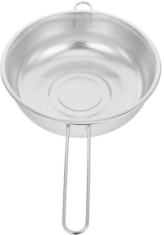 Didiseaon Colino Scolapasta in Acciaio Con Manico Ergonomico Filtro Per Riso e Verdure Con Piccoli Per Drenaggio Veloce Cestello Ampio Per Cucina Efficiente