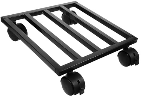 TOGEVAL Pflanzenständer mit Rollen 25cm Robuster Pflanzenroller aus Gusseisen Transportabler Blumentopfwagen für Innen und Außen Wetterfeste Pflanzenbasis mit Leichtgängigen Rädern
