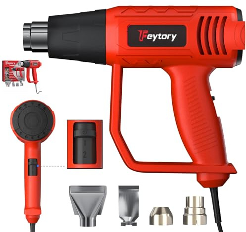 Heat Gun 2000W Hot Air Gun Dual Temperature 4 Nozzles Tool 220V 300°C / 600°C