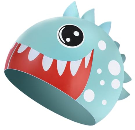 Hitburu Gorros de Natación para Niños, Gorro De Silicona Impermeable Infantil para Nadar, Impermeable Mantiene Seco Accesorio de Baño en Silicona para Pelo Corto Largo y Actividades al Aire Libre