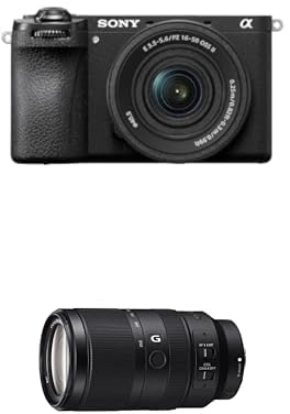 Sony Alpha 6700 Systemkamera (APS-C) mit 16–50mm II Objektiv – KI-Autofokus, 5-Achsen-Stabilisierung, 4K 120p Video, Touchscreen, ideal für Vlogging & Foto + SEL70350