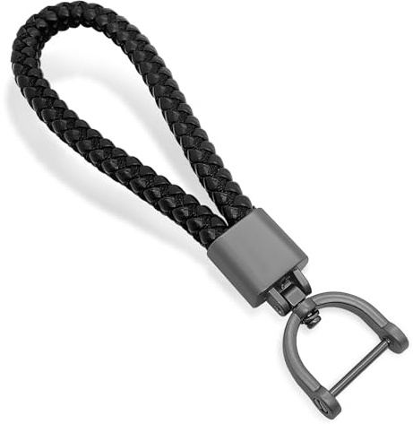 Astrumdex Porte-Cles Voiture en Cuir PU Noir - Accessoire de Rechange, Taille Unique pour Clé de Voiture