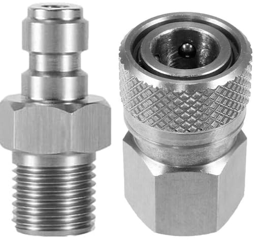 Flasc Paintball Remote Line Schnellwechsel-Set – Inklusive Stecker und Kupplung, 1/8 NPT Gewinde – Robuste Schnellkupplung für ASA-Adapter und PCP/HPA-Systeme