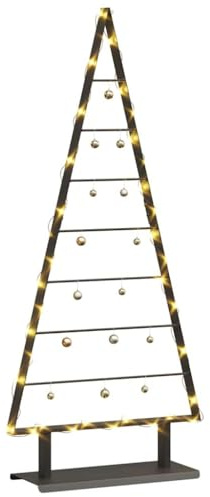 vidaXL Metall Weihnachtsbaum Schwarz 125,5 cm Stahl