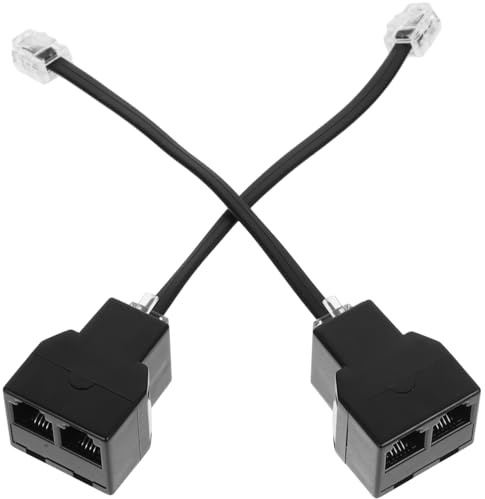 BESPORTBLE 2 StüCk Telefonleitungsadapter Rj11 Splitter Telefonverteiler FüR Festnetz Haushalt BüRo Mit Abnehmbarem Design FüR ZuverläSsige SignalüBertragung
