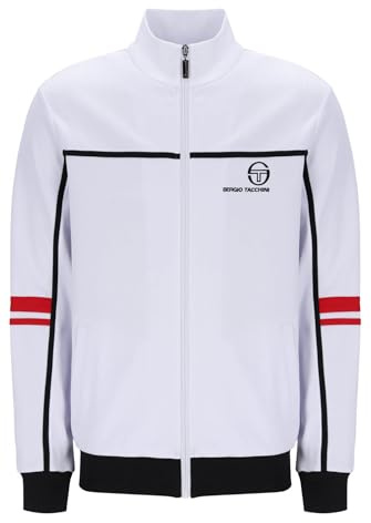 Sergio Tacchini Track Jacket Mens Frankie Track Top in White/Black