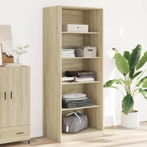 Frdhee Putzschrank Schlafzimmer Schrank,Kleiderschrank -Eiche 80x50x200 cm Holzwerkstoff,Vorratsschrank für Büro,Wohnzimmer oder Schlafzimmer
