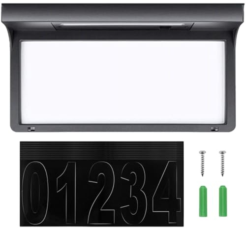 TOVINANNA Placa de Dirección Solar LED para Exteriores, Números de Casa Iluminados Energía Solar, Luz para Puerta Resistente al Clima, Montaje en Pared para Jardín y Patio