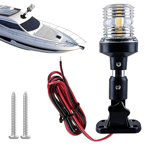 Lampe De Navigation,6 Pouces Stern Light, Dc12-24v Led Feu De Navigation, Signal Lumineux De Navigation Pour Bateau,Tout Autour Marine Led Feux De Navigation De Bateau Pour Bateau Et Yacht,Blanc 5000k