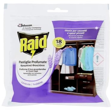 Raid 666771, Bolsitas antipolillas, aroma a lavanda, pack de 4 (4 x 18 unidades)