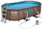Power Steel Swim Vista Series Piscina Ovale con Oblo', Cm. 427X250X100, Capacita' 1915 L, Filtro 2006 L/H, Cartuccia 58503 (II), Marrone
