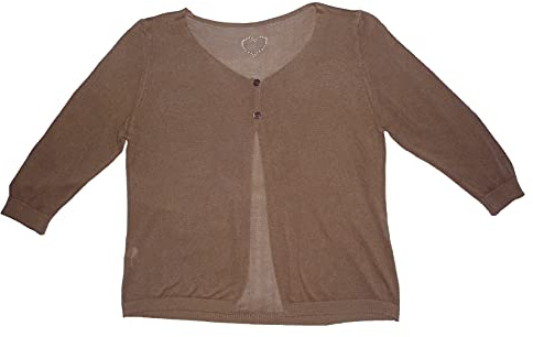 Fantasy Cardigan Spolverino Corto Coprispalle Giacchetto Bolerò Filo Viscosa Leggero Manica 3/4 Semplice Ragazza Donna