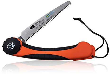 Nordic Pocket Saw Klappsäge – 8“ Frischholz Säbelsägeblatt – Faltbare Beschneidungssäge für den Garten, Camping, Wandern, Bushcraft und Outdoor. Faltbare Handsäge MADE IN SWEDEN – Ver. FOLD