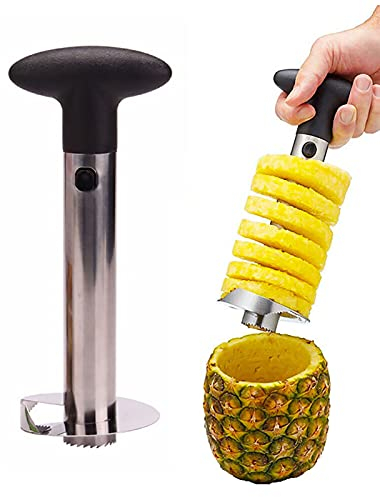 Pineapple Corer, Pineapple Cutter, Pineapple Corers Removal Slicing, Pineapple Corer and Slicer Tool, Stainless Steel Pineapple Cores Remover Tools with Sharp Blade for Diced Fruit Rings
