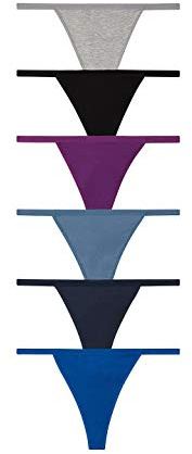 Nabtos Sexy Women's Underwear Cotton Panties G String T-Back Thongs Lingerie (Pack of 6) (Multicolor, xx_l)