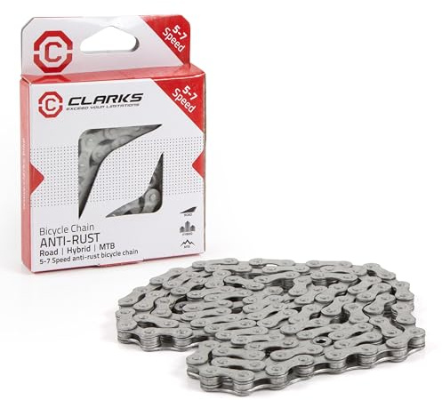 Clarks Cycle Systems Anti-Rust Dacromet Coating Chain, Silver, 7 Speed, Includes Quick Joining Link