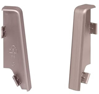 KGM Verbinder für MEGA-Profil, Anthrazit, 20 x 58 mm, 2 Stück | Passendes Zubehör zur KGM MEGA Sockelleiste, einfaches Aufstecken für saubere Ecken & Abschlüsse, Montage ohne Werkzeug