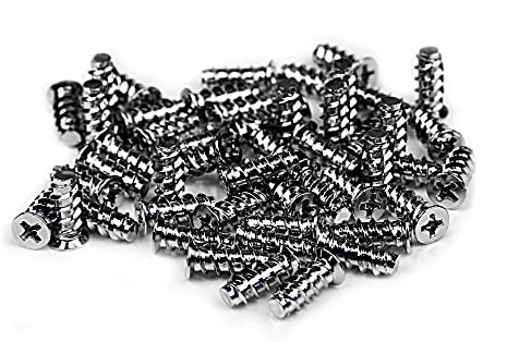Easycargo 50 Pack Silver PC Cooling Fan Screws (70mm, 80mm, 90mm, 92mm, 120mm, 140mm) - Mounting Screws for Computer Case Fans