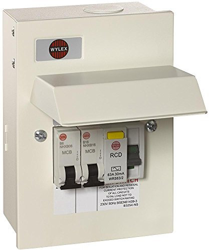 Garage 2 vie + MCBS 63A 30MA metallo | CENTRI di carico/schede di distribuzione Unità di consumo Interruttori, 1 X Qtà - NMRS206/63GWU