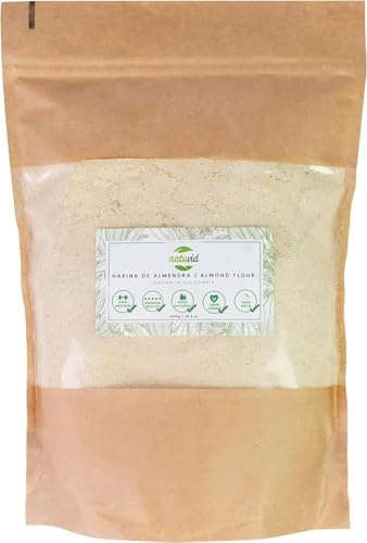 Natuvid | Farina di Mandorle 1kg KETO | Extrafine e Sbiancata | 100% Mandorle Naturali | Senza Glutine | Ricca di Proteine e Fibre | Ideale per Pasticceria, Dieta Keto, Low Carb e Cucina Sana