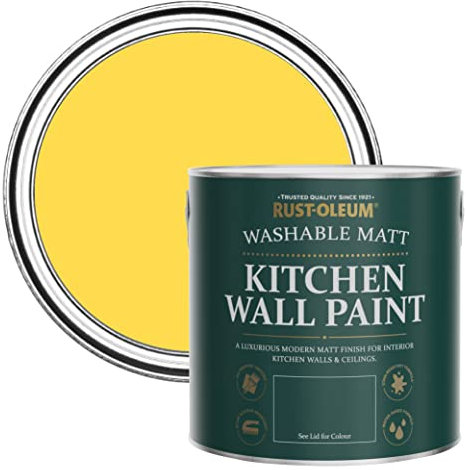 Rust-Oleum Yellow Washable Kitchen Wall Paint in Matt Finish - Lemon Sorbet 2.5L