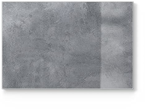 DEQORI Schneidebrett aus Glas | groß 30x20 cm | Motiv Betonstruktur im Detail | Design Schneideplatte für Küche | Frühstücksbrett antibakteriell & rutschfest | Glasplatte & Servierplatte