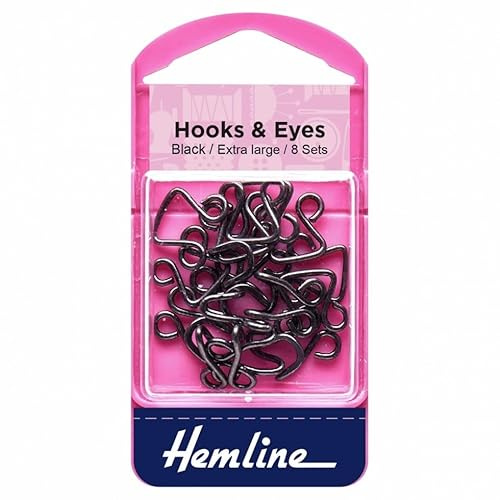 Hemline Size 13 Hook & Eye Fastenings Black - per Pack