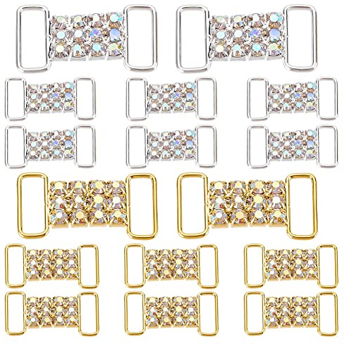 AHANDMAKER 16 Pcs Strass Lacets Charmes, Bling Lacet Boucles Cristal Décorations de Chaussures Charmes Baskets Chaussure Dentelle Tag Charmes pour Sneaker Casual Sport Chaussure Bikini Accessoire