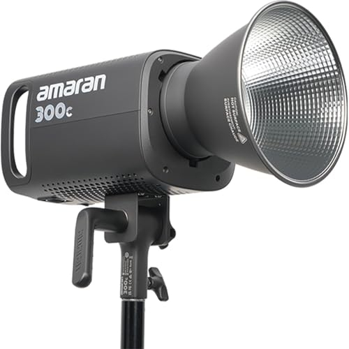 Aputure Amaran 300c RGBWW Bowens Mount LED Video Light,Illuminazione Fotografica a Punto Sorgente a Colori Completi da 300W,da 2,500K a 7,500K CCT con regolazione G/M,Alimentazione AC/DC