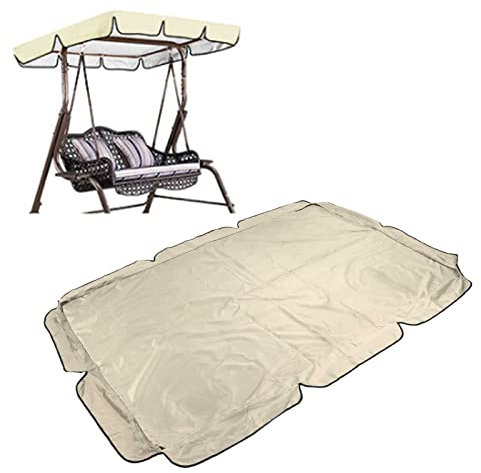NFNSIG Toldo Abatible de 164x114cm, Cubierta Superior Abatible Impermeable de Repuesto, Cubierta de Toldo Parasol para Patio de Jardín Al Aire Libre(Beige)