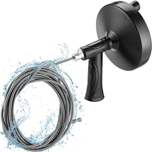 KapStrom Serpente di Scarico Idraulico (7 m) per Tubi da 6,4 mm, Strumento per la Rimozione degli Intasamenti per WC, Coclea di Scarico per Carichi Pesanti per Lavello della Cucina e del Bagno