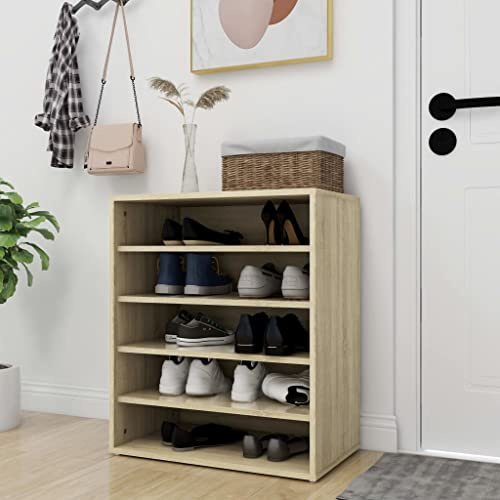 CKioict Aufbewahrung für Eingang Schuh Organizer Flurschrank Schuhschrank Sonoma-Eiche 60x35x70 cm HolzwerkstoffFür Eingang, Schrank und Flur