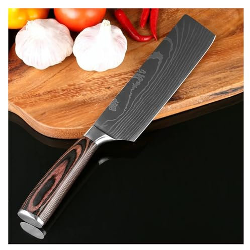 FBITE Nuovo design 7''Coltello da chef giapponese Coltello da cucina in acciaio inossidabile Imitare modello Damasco Coltelli da cucina Mannaia Coltelli for sfilettare