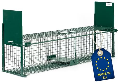 ITA Trappola per Animali Vivi 5007IT - 100x25x25 cm - 2 Porte, Resistente agli Agenti Atmosferici, Riutilizzabile, Montata - per Ratti, Nutrie, Talpe, Topi