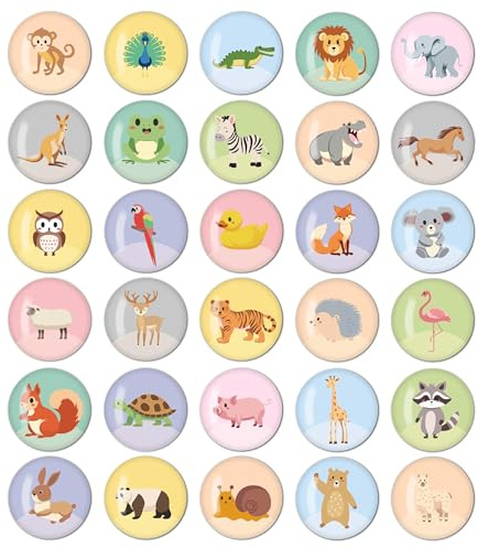 BIROYAL 30 STK. Magnete Kinder - 3D Kühlschrankmagnete für Kinder - Tier Magnete für Magnettafel, Kühlschrank, Whiteboard, Pinnwand - Kühlschrankmagnet - Geschenke für Kind