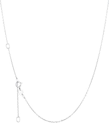 Silvora S925 Sterling Silver Chain Necklace 1.1mm Thin Cable Rolo Chain 24
