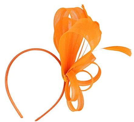 Qianly Damen Blumen Fascinator Hut für Hochzeiten und Partys, Orange