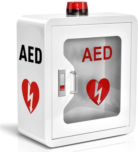 AED-Defibrillator-Schrank, AED-Aufbewahrungsschrank zur Wandmontage mit Schnappverschluss, transparentes Fenster, Erste-Hilfe-Kasten für Büro, Pflege, Zuhause, Bus, passend für alle Marken von AED(Wit