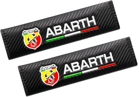 ASEUOG 2 Pezzi Fibra di Carbonio Imbottiture Cinture di Sicurezza per Abarth 695 595 500 Competizione 124 Spider Punto Accessori Interni Auto,A
