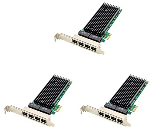 Fnfhsa 3X PCI-E Servidor RJ45 de 4 Puertos 1X PCIe X1 82576 Chip 10/100 / 1000Mbps LAN Servidor de Cuatro Puertos Tarjeta de Red Gigabit