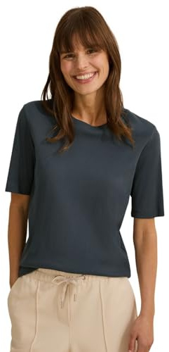 Cecil T-shirt basic ribbad dam, Kaki skiffer, XS