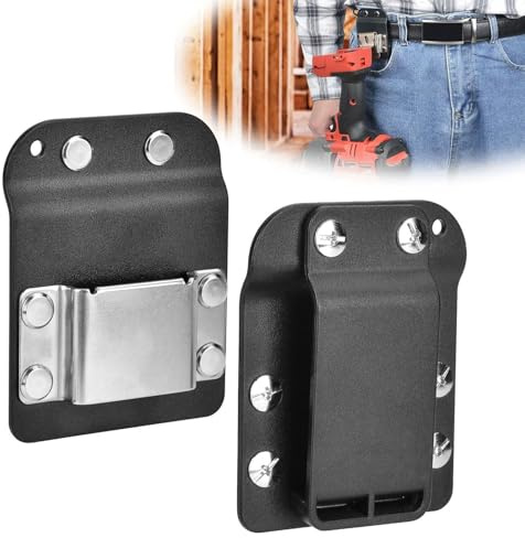 Tool Belt Drill Holder, Electric Drill Tape Measure Holder, Drill Belt Holder, Belt Clip Hook Drill Holster for Belts Width Up to 2 Inch Cordless Drill Impact Driver Nailer