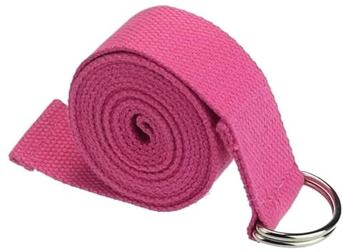 MAYANGYANG Yoga Gurt 1,8 m x 3,8 cm Yoga-Gurt, strapazierfähige Baumwoll-Übungsgurte, verstellbar Yogagurt(Pink)
