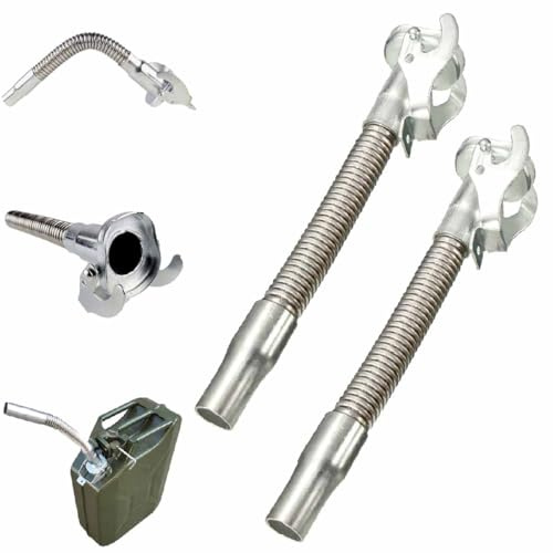 Rust-Proof Fuel Flow,Stainless Steel Car Fuel Pipe,Stainless Steel Tubing Guide for Oil Drum,Anti-Static Design,for Gas,Diesel,Kerosene,Water Pouring (2 pcs)