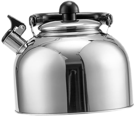 Holibanna Tetera Silbante De Acero Inoxidable (4l) Mango Ergonómico Hervidor Para Estufa De Gas e Inducción Fácil Limpieza Diseño De Silbido Adecuado Para Hogar y Camping Accesorio De Cocina