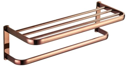 Usopu Luxuriöses Wandmontierter Handtuchständer Rosegold – Badetuchstange aus Messing Handtuchhalter mit Stangen