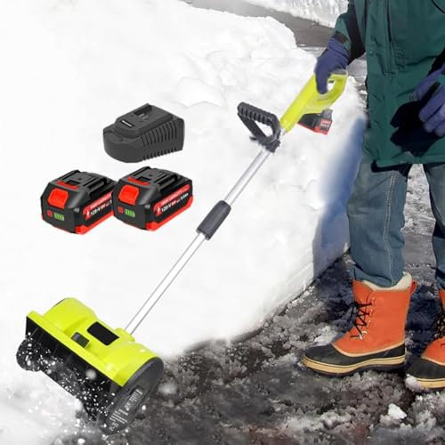 Pelle à neige électrique sans fil, alimentée par batterie avec direction réglable, distance de lancement de 8 m pour un déneigement facile sur terrasse, aire de jeux, ferme