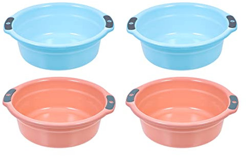 ABOOFAN Hanging Wash Basin 4pcs Medium Thickened Double-handle Bathroom and Kitchen Washbasin Suitable for Handwashing and Food Washing at Home Random Color