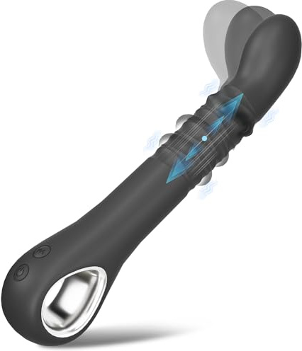 Prostate Massager G Spot Vibrator Female Male Sex Toys, Anal Dildo Prostate Wand & 10 Swing 10 Sliding 10 Vibrating Modes, Thrusting Dildo Clit Stimulator Anal Toy for Women Men Couples
