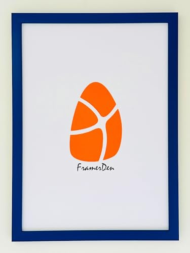 FramerDen® 14x11 Dark Blue Poster Picture Frame Fits 14 x 11 Inch Size Poster Photo Artwork Print, Portrait & Landscape Wall Mountable, Perspex Front and MDF backing